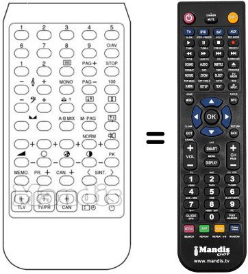 Replacement remote control TLV 6510