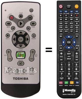 Replacement remote control Toshiba MEDIACENTER SLIM