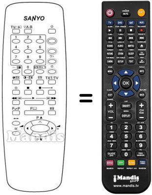 Replacement remote control Sanyo 28 DN 3P