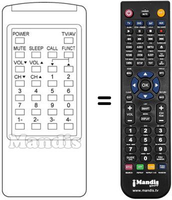 Replacement remote control TC 1410