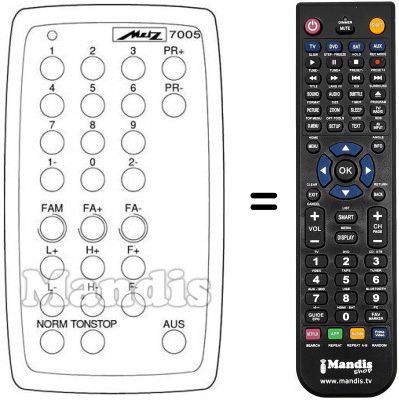 Replacement remote control MECATRON 7005