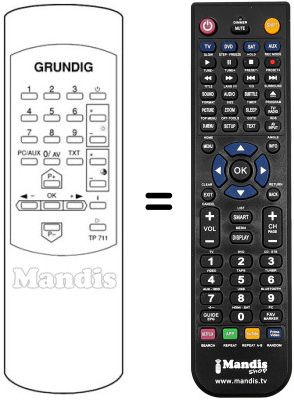 Replacement remote control Grundig T 55-843 FR