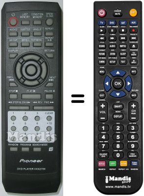 Télécommande équivalente VXX 2700