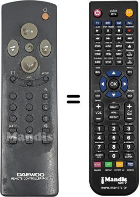 Replacement remote control Daewoo CTV 2075