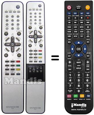 Télécommande équivalente Daewoo DT 42A1 Télécommande équivalente Daewoo DT 42A1