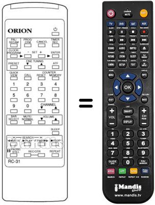 T&eacute;l&eacute;commande &eacute;quivalente RC-31