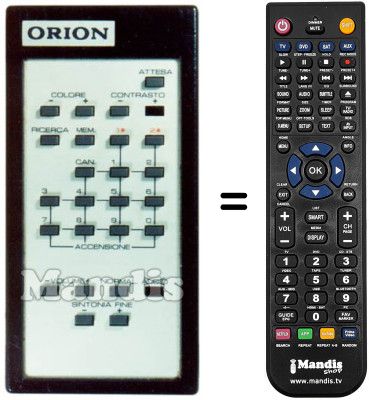T&eacute;l&eacute;commande &eacute;quivalente Orion TVC 1699