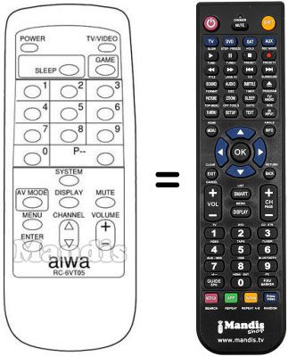 Replacement remote control RC-6VT05