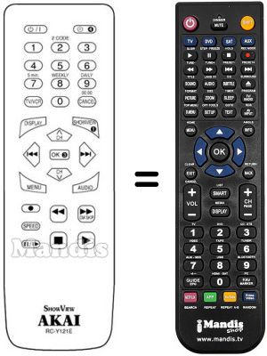 T&eacute;l&eacute;commande &eacute;quivalente Akai VS-G765 SEG