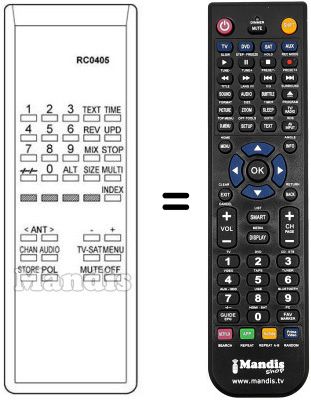 Replacement remote control RC 0405-D2 MAC