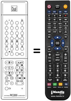 Replacement remote control DUAL-TEC DTV 6332 M