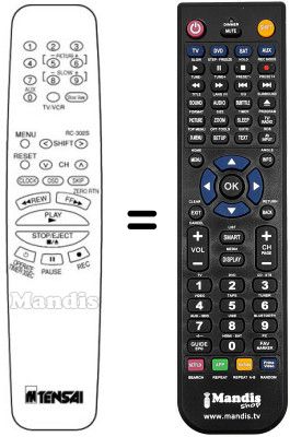 Replacement remote control Tensai TVR 340 VS