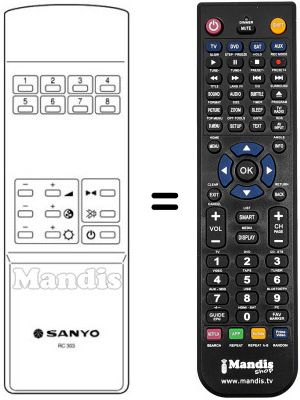 Replacement remote control RC 303