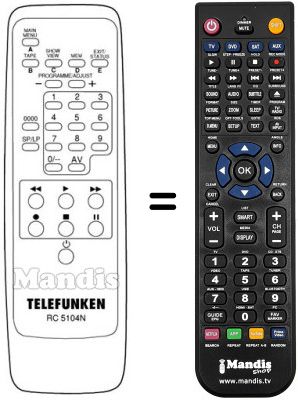 Replacement remote control RC 5104 N