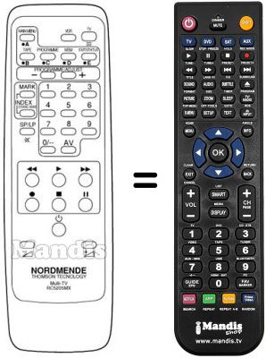 Télécommande équivalente RC 5205 MX Télécommande équivalente RC 5205 MX
