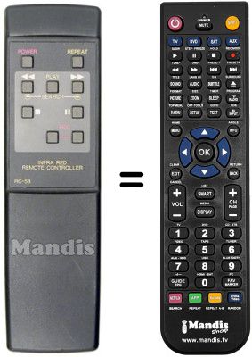 Télécommande équivalente RC 58