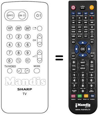 Replacement remote control Sharp CV 5130 S