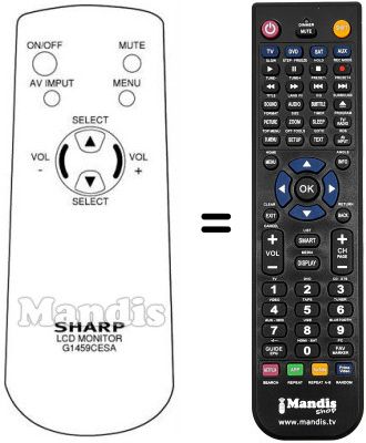 Replacement remote control Sharp LC 121 M2E