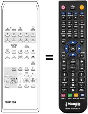 Télécommande équivalente SHP 501