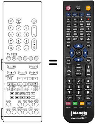 Replacement remote control TZS1EK001