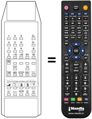 Replacement remote control TC 114 TEXT