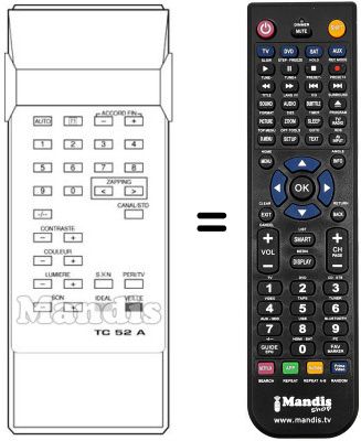 Replacement remote control TC 52 C
