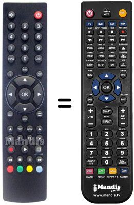 T&eacute;l&eacute;commande &eacute;quivalente PERIBSEN TDT 4 HD