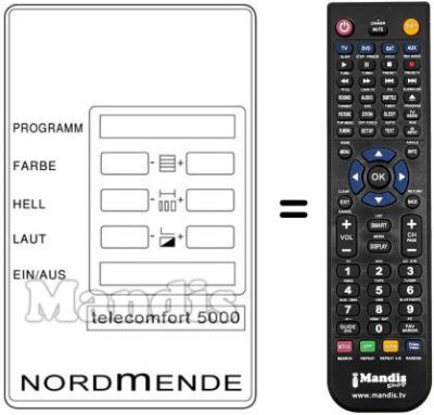 Télécommande équivalente TELECOMFORT 5000 Télécommande équivalente TELECOMFORT 5000