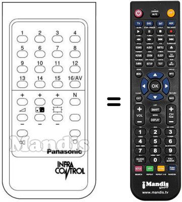 Replacement remote control TNQ 1665