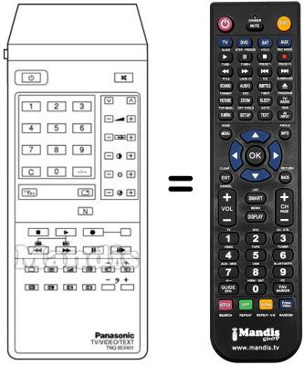 Replacement remote control TNQ 8E 0401