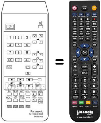 Replacement remote control TNQ 8E 0405