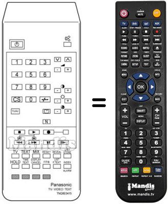 Replacement remote control TNQ 8E 0415
