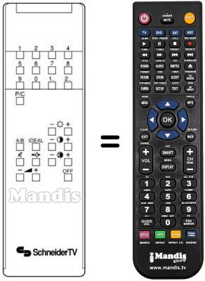 Replacement remote control TV 1 C