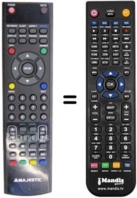 Télécommande équivalente AUDIOLA TVDB 754 TFT