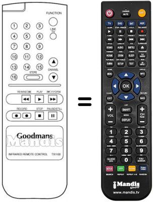 Replacement remote control TX 1100