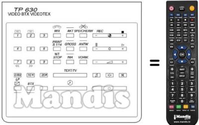 T&eacute;l&eacute;commande &eacute;quivalente TP 630