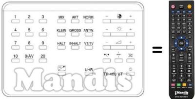 T&eacute;l&eacute;commande &eacute;quivalente TP 400 VT