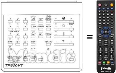 Replacement remote control TP 600 VT