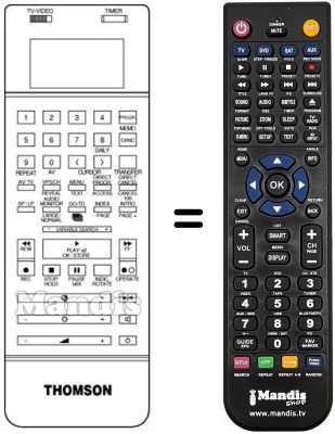 Télécommande équivalente Thomson V 630
