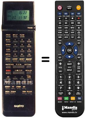 T&eacute;l&eacute;commande &eacute;quivalente Sanyo VHR-D4800 I