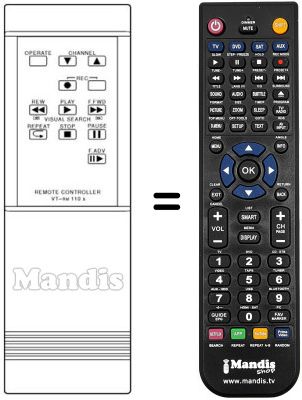 Replacement remote control VT-RM 110 E
