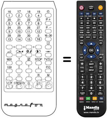Replacement remote control VTS 99 / 30 STEREO