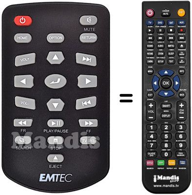 Télécommande équivalente Emtec MOVIE CUBE N200
