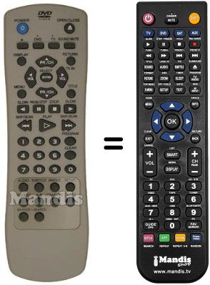 Replacement remote control LG DVD 5353