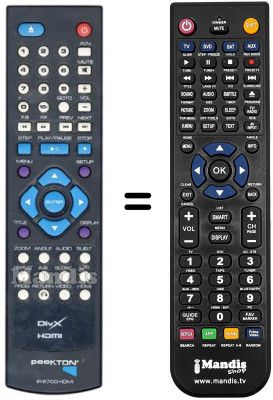 Replacement remote control PEEKTON PK 6700 HDMI