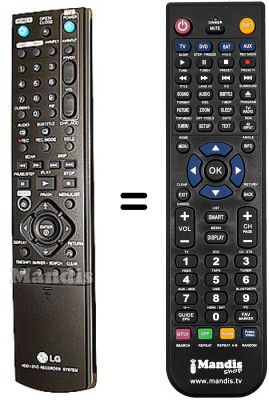 Télécommande équivalente LG RH-298 H