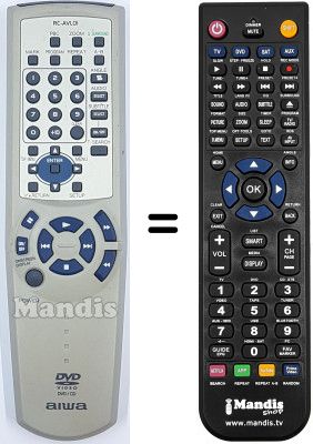 Replacement remote control Aiwa XD-DV170