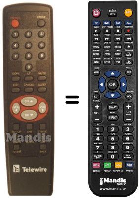 Télécommande équivalente TELEWIRE TW-1026