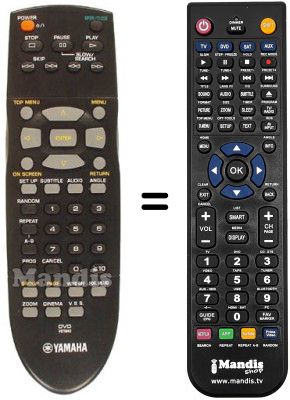Replacement remote control Yamaha DVD S830