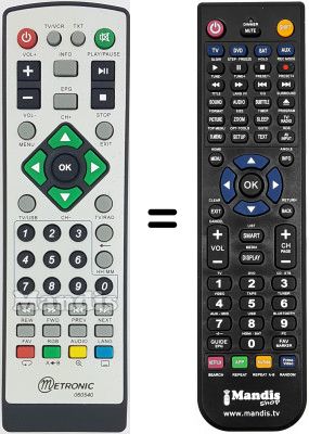 Télécommande équivalente Metronic ZAP BOX USB PLAYER